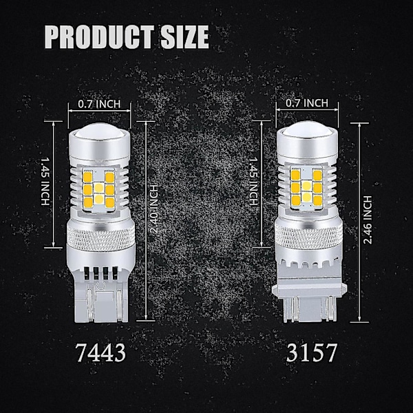 T25 3457 3157 Switchback LED Blinklys Dobbelt Farve 6000k Hvid/gul Amber 12v 4157nak 3457ak 4057 3057 3757ak 5702ak 4157ak Ekstremt Super