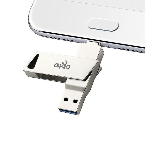 USB-flashdrev 128 GB USB C dobbeltstik, Type C 3.1 og USB 3.0 Memory Stick, Pendrive-datalagring med dataoverførselshastighed på op til 30MB/s