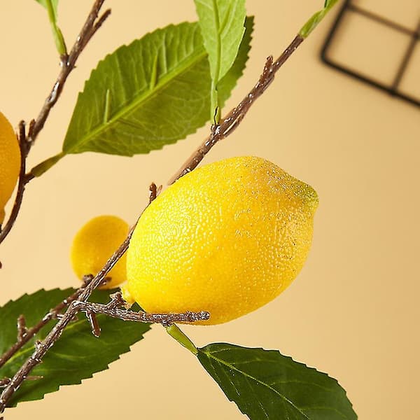 Simuleret citron gren kunstig blomst dekoration