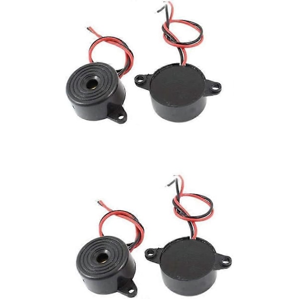 5 stk DC 3-24v Elektronisk Alarm Buzzer 85db Piezo Aktiv Alarm Elektronisk Buzzer Lydgiver Kontinuerlig Lyd Intermitterende Pip - 23 * 12mm Svart