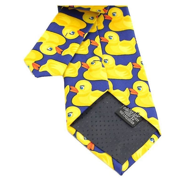 Män Kvinnor Rolig gul anka printed slips imitation siden cosplay fest affärskostym slips
