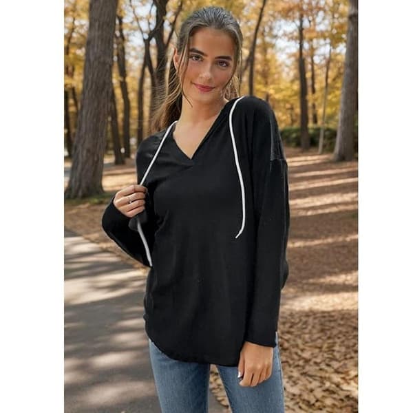 WIHOLL Dame Mode Toppe Hættetrøjer til Kvinder Pullover Oversized Sweatshirts Langærmede Skjorter Løs Pasform * (Størrelse OP 1-2 for Ægte Oversized Look!) 2XL