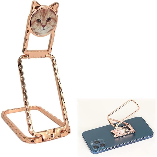 Mobiltelefonholder Ring, To-vejs Rotation Metal Telefon Rotation, Smartphone Holder, Kompatibel med Forskellige Mobiltelefoner Smartphones