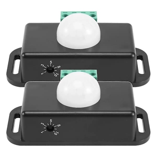 Bevegelsessensorbryter, 12V 24V PIR-sensor LED for fleksible LED-strips, 2-pakning