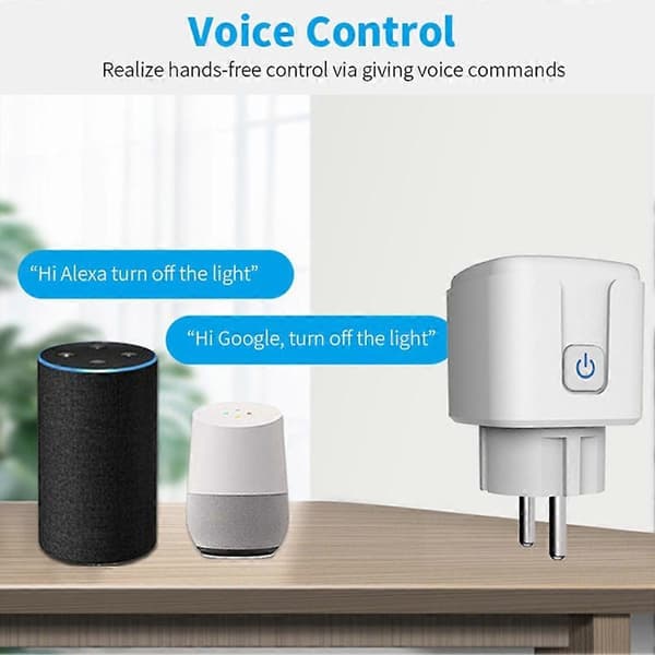 Tuya WiFi Smart Socket Plug 16A/20A EU - Strömövervakning & APP-kontroll fungerar med Alexa Google Home 20A EU PLUG