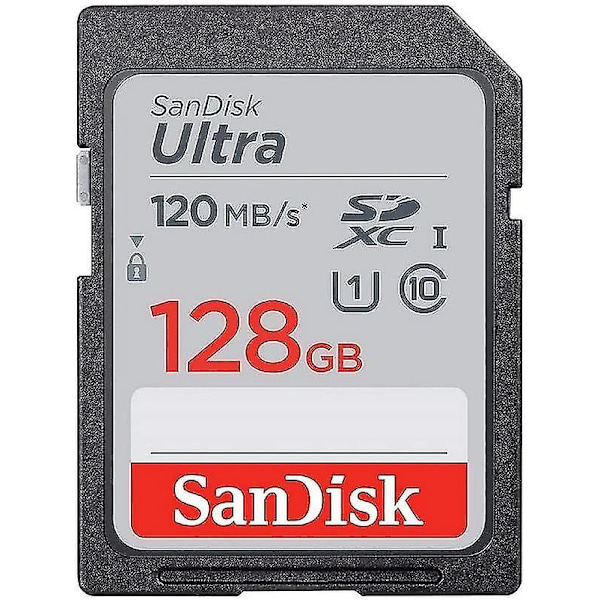 128GB Ultra SDXC UHS-I Hukommelseskort - 120MB/s, C10, U1, Full HD, SD-kort - SDSDUN4-128G-GN6IN