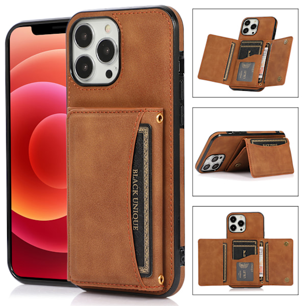 iPhxne 14 Pro max plus pung etui brown