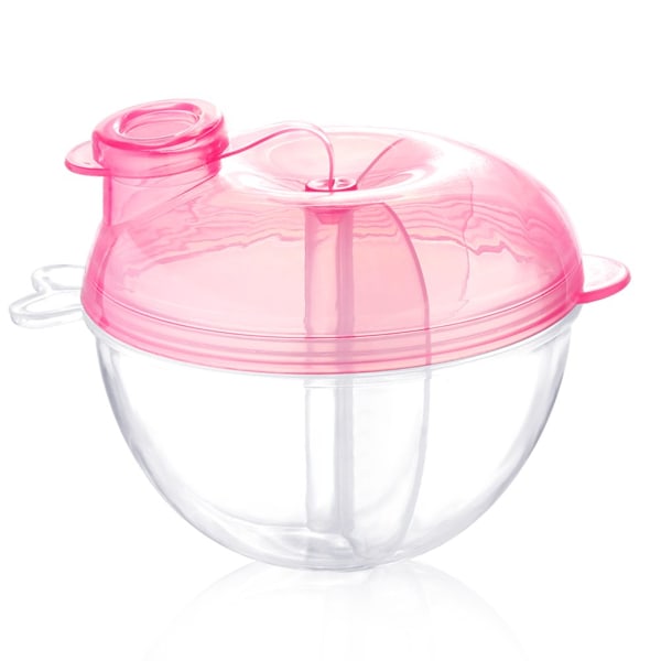 Infant Formula Dispenser, On the Go Formula Dispenser, Spill Resistant Milk Powder Container and Snack Storage Container, Pink