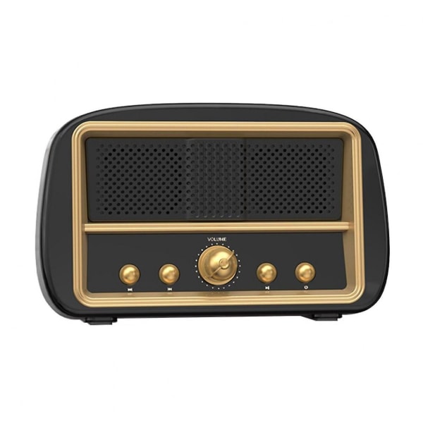 Mini Bärbar Trådlös Hifi Vintage Bluetooth Subwoofer Musikspelare Present USB Stereo Bas Med Mikrofon Skrivbord Uppladdningsbar | Bärbar högtalare (bla