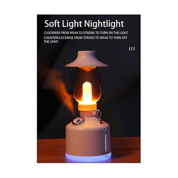 Retro Camping Lanterne Trådløs Luftfukter Lys USB Oppladbar Nattelykter Mist Maker Hjem