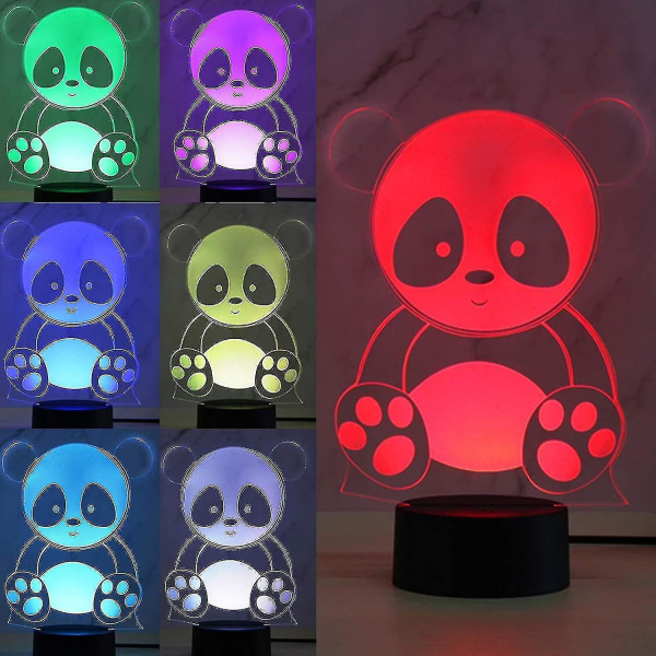 Shxx Panda 3d Led Lights Illusion Lights For Kids Optical Illusion 7 Color Changing 3d Lights For Kids Sovrumshologram Atmosfärslampa 3d Illusion3d