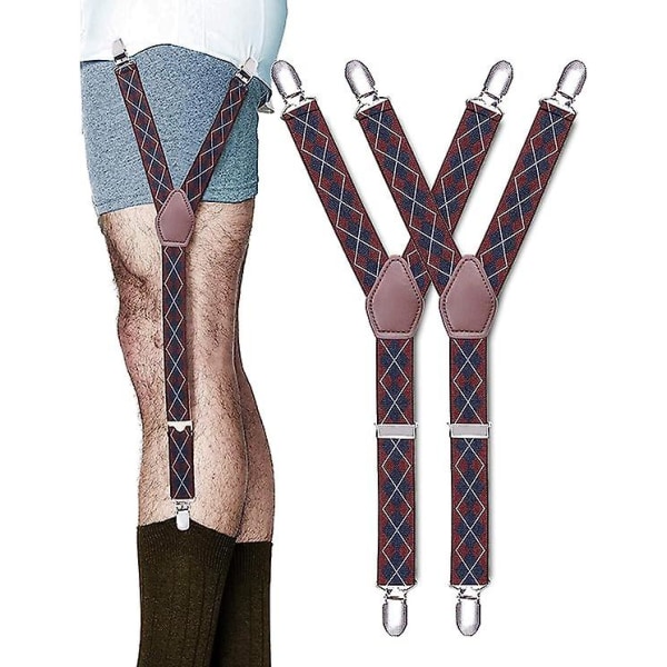 Y-skjorthållare Klänning Skjorta strumpeband med halkfria låsklämmor och justerbara remmar