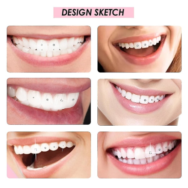 Eelhoe Tand Gem Sæt Hvide tænder Let at fjerne og lette at installere smykker Smuk stærk og pålidelig diamant Bx