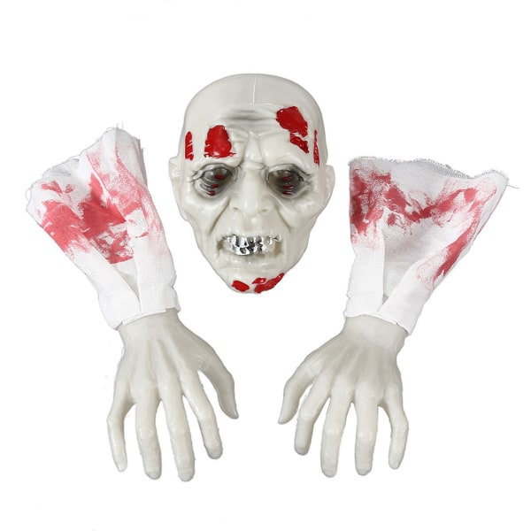 Halloween-koristeet ulkokäyttöön Realistiset zombien käsivarret ja kasvot ulkona Halloween-koristeet panoksilla Luuranko Luupää puutarhaan Haunted House Grave