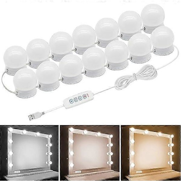 Led Hollywood-meikkipöytäpeilin valo, himmennettävät Led-lamput (vain lamput)