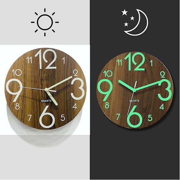 Luminous Wall Clock Silent For Living Room And Bedroom Glow In Dark