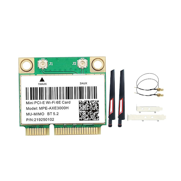 -axe3000h Wifi Kort Adapter + Antenne Wifi 6e 2400mbps Mini Pci-e Til Bt 5.2 802.11ax 2.4g/5g/6ghz Wl