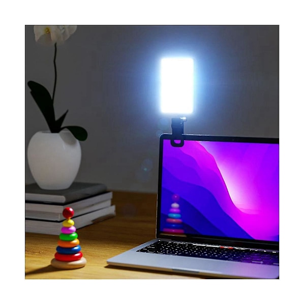 LED Høy Effekt Oppladbar Klips Fylllys Justerbar Bærbar Lampe For Telefon, Pad, For Sminke, Selfie, Vlogg