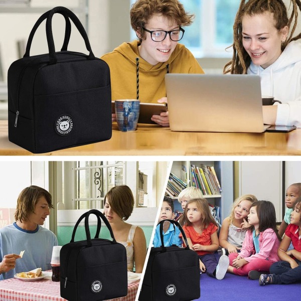 Isolerad lunchväska, liten lunchbox, vattentät isolerad mini lunchväska, vattentät aluminiumfolie lunchväska (rosa)