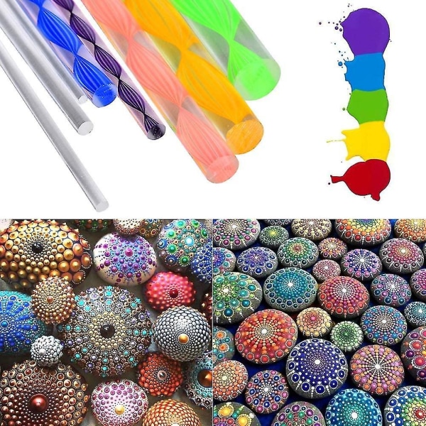 33 Pieces Mandala Dotting Tools With Stencils And Stone Paint Palette Various Sizes Painting Tools