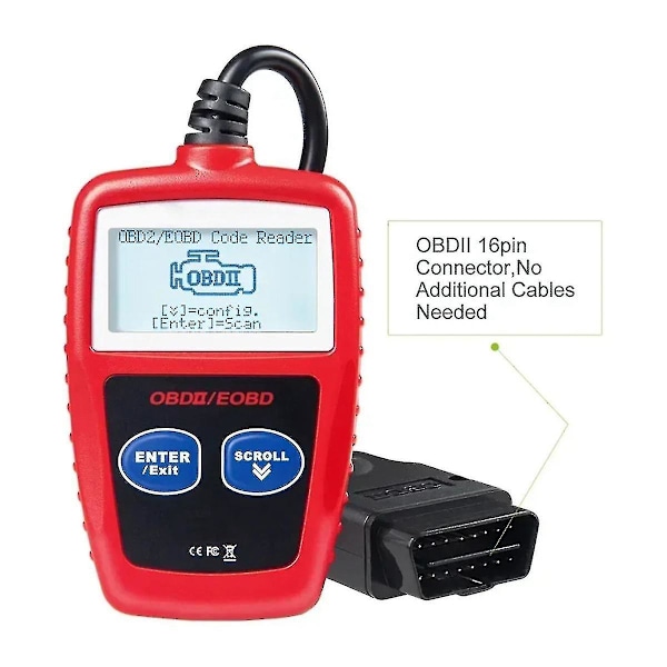 OBD ATV-moottoripyörän liitäntäkaapeli OBD2 - 8-napainen diagnostiikka-adapteri + MS309 OBD2-skanneri monikielinen diagnostiikkatyökalu, B