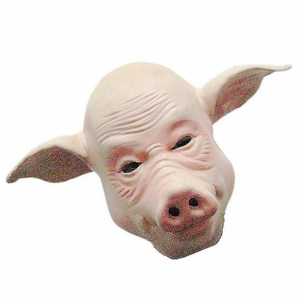 Pig Head Mask Gummi Latex Djurdräkt Helhuvudmask Halloween Kostym Fancy