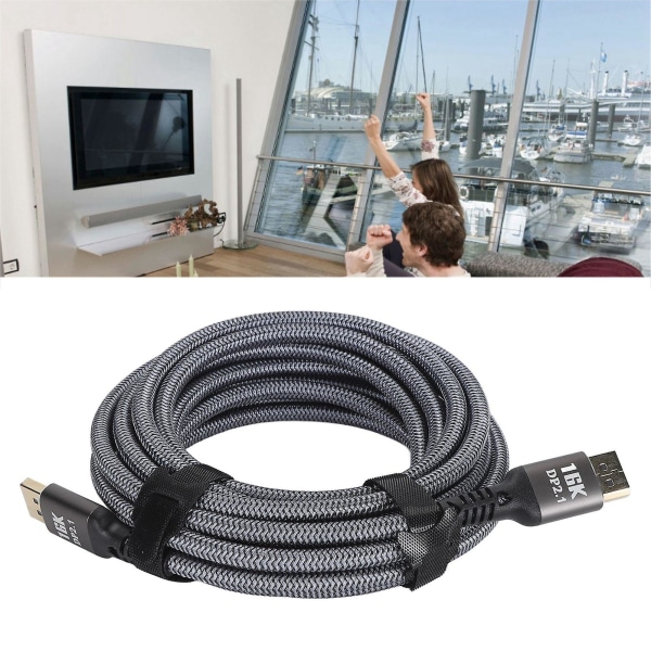 Displayport 2.1-kabel 16,4 fot Displayport-forlengelseskabel 16K ved 30Hz 40Gbps 3D Dynamic HDR DisplayPort HD-kabel
