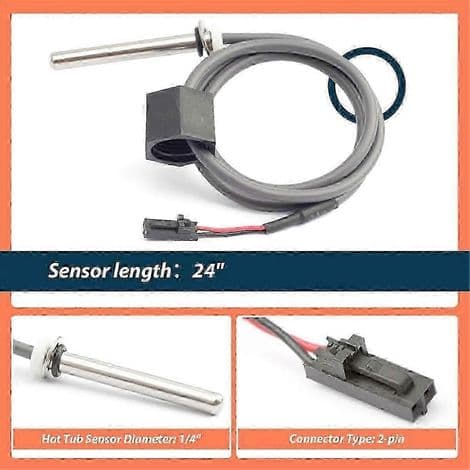 M7 Spa Varmesystem Temperatur-/Højgrænsesensor med 61 cm (24 tommer) Kabel, R Temperatursensor til Spa