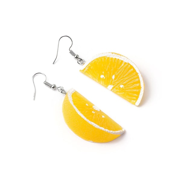 Pendientes colgantes de fruta, limón y naranja, aretes con dije de mandarina para mujer y niña