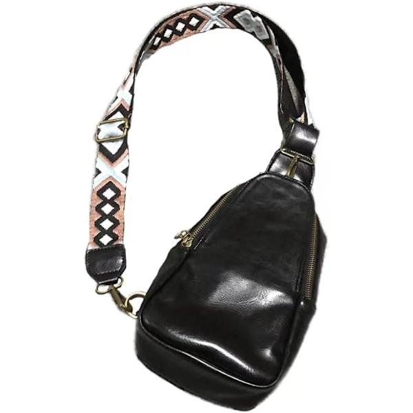 Kvinners Brystveske Sling Bag Liten Messenger Bag PU Lær Satchel Ryggsekk Skulderveske for Reise Vandring