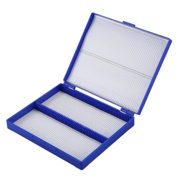 Royal Blue Plastic Rektangel Hold 100 Microslide Slide Microscope Box
