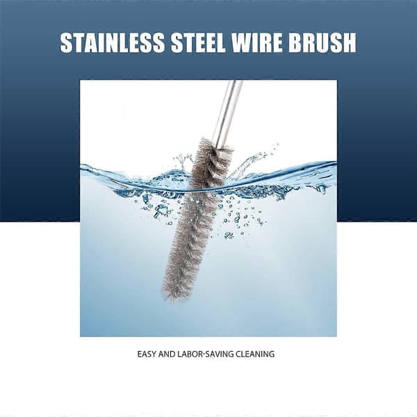 17cm Lengde 20mm Diameter Rustfritt Stål Wire Rør Rengjøringsbørste