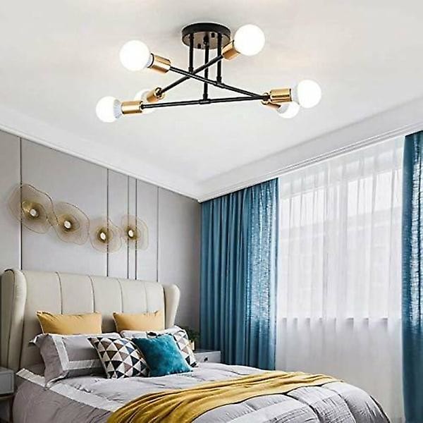 Moderne taklampe retro lys 6 lys E27 industriell lysekrone stue soverom kjøkken lysekrone interiørbelysning