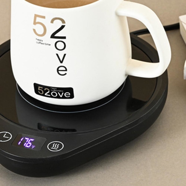 Krus, oppgrader kaffe og kopp til skrivebord med 3 temperaturinnstillinger, mer varm kaffekrus Eu-plugg