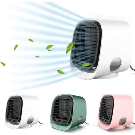 Moderne USB Mini Klimaanlegg/Vifte/Luftfukter - Grønn-AquaForge