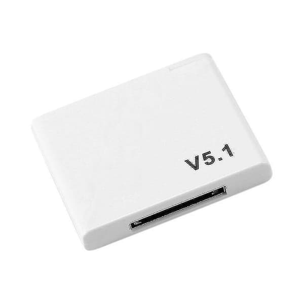 Bluetooth 5.1 30-pin lydmottaker. A2DP trådløs musikkadapter. Hvit