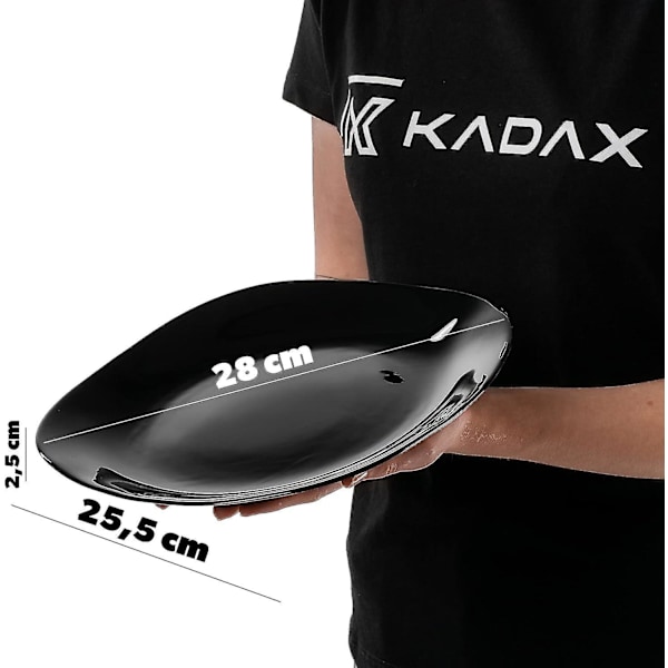 Svarta middagstallrikar, diskmaskinsäkra tallriksset, förstärkt glas, moderna matserviser för hem och restaurang (svart/6 stycken)