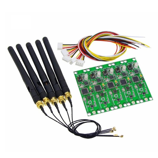5 stk 2,4ghz trådløs 512 sendermodtager pcb 2 i 1 modul trådløs pcb-kort med antenne til