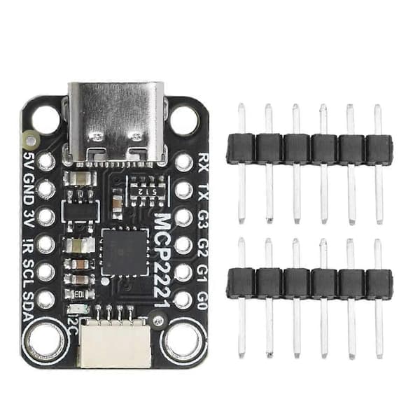 MCP2221A USB till GPIO ADC/I2C-adaptermodul TYPE-C-gränssnitt Signalbehandlingskort för OLED-display