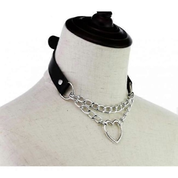Choker - Hjerte - Kjede - Musta Svart