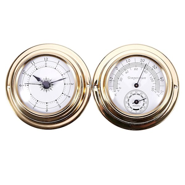 Termometer Hygrometer Barometer Klockor Klocka 2 Hela Set Väderstation Mätare