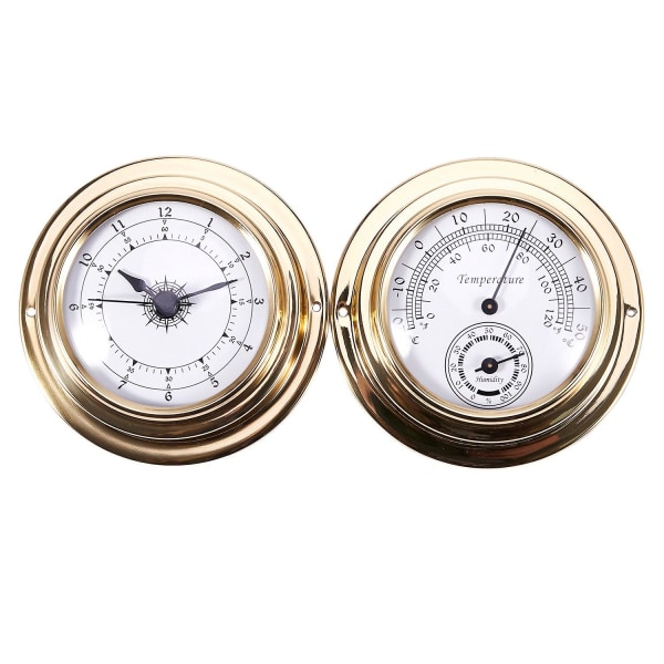 Termometer Hygrometer Barometer Klokker Klokke 2 Hele Sett Værstasjon Meter