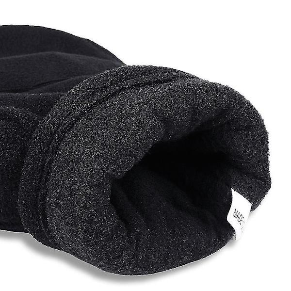 Vinterhandsker 3m Thinsulate Fingerless Konvertible Termiske Luffer Vindtætte Isolerede Polar Fleece Varme Til Mænd Og Kvinder Sort