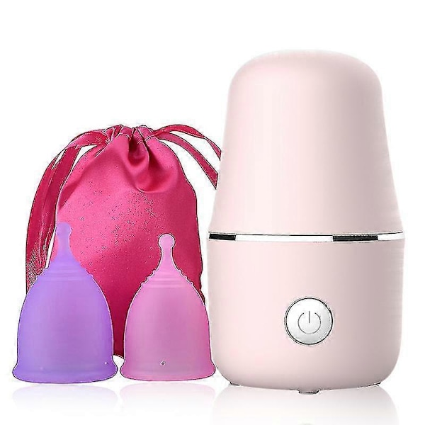 Menstruationskop + Damprenser Pakke - Alt hvad du behøver for at starte din menstruationskoprejse! - Feminin hygiejne - Lækagefri - Op til 99,9%