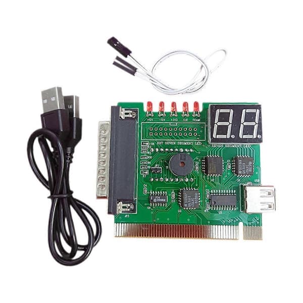 2 Sifret Bit PC Datamaskin Hovedkort Diagnostisk Kort USB PCI LCD Feilkode Display Tester Analysator P
