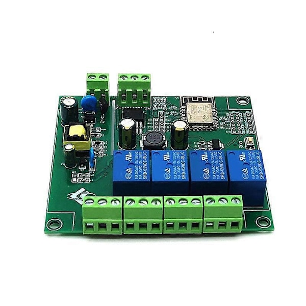 4-kanavainen ESP8266 langaton WIFI-relemoduuli ESP-12F kehityskortti AC90-250V/DC7-30V/5V E-APP kauko-ohjaus