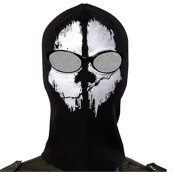 Ghost Mask - Balaclava for Motorsykkel og Paintball, En Størrelse, Svart