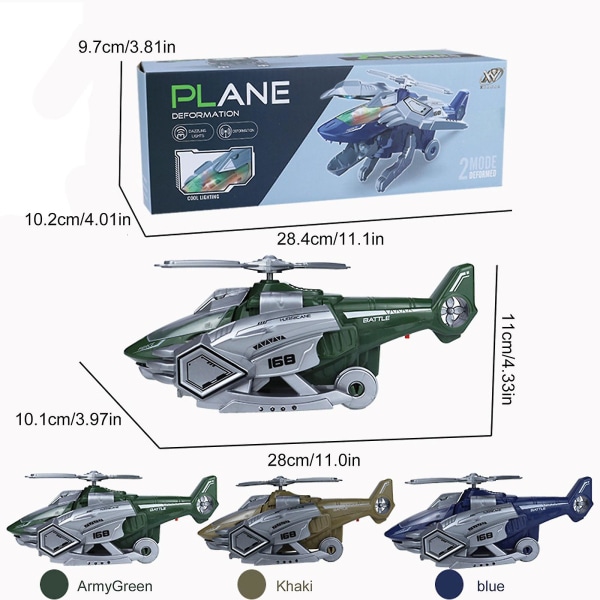 Led Transformerende Dinosaur Helikopter Leke, Elektrisk Transformerende Spray Dinosaur Jagerleker, Elektrisk Dinosaur Transformasjonsleke For Gutter Gi