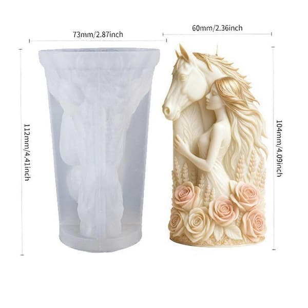 Rose Knight Candle Silikoneform DIY Håndlavet Aromaterapi Form Gips V1F5