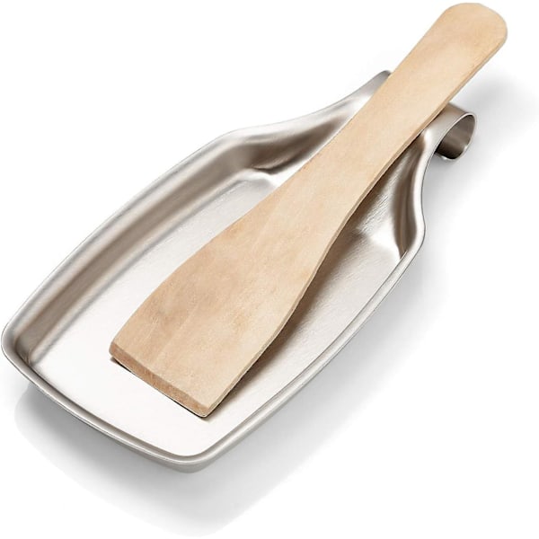 Skedstöd, 21,1 cm x 10,8 cm, Skedhållare för Spis, Robust och Hållbart Skedstöd i Rostfritt Stål